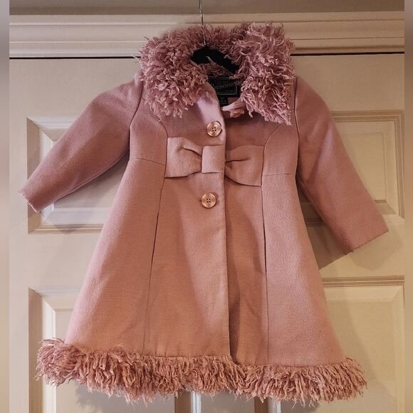 Rothschild pink button front lined toddler girl coat 2T - Picture 1 of 5